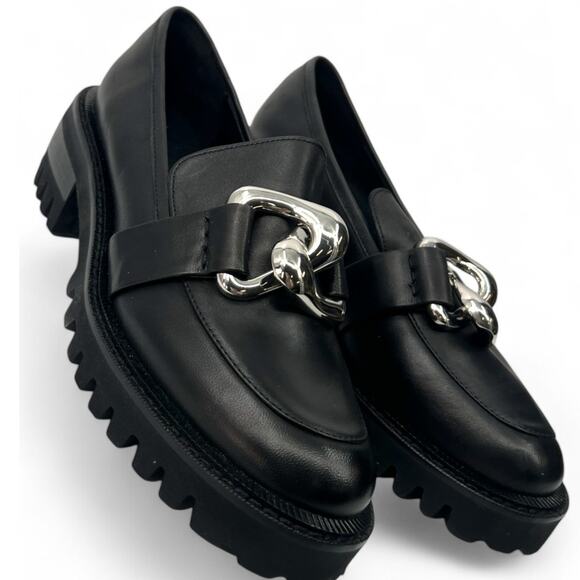 Aerosoles 7 New Women's Lilia Loafer Slip On Lug Modern Silver Buckle Women's - Picture 3 of 6